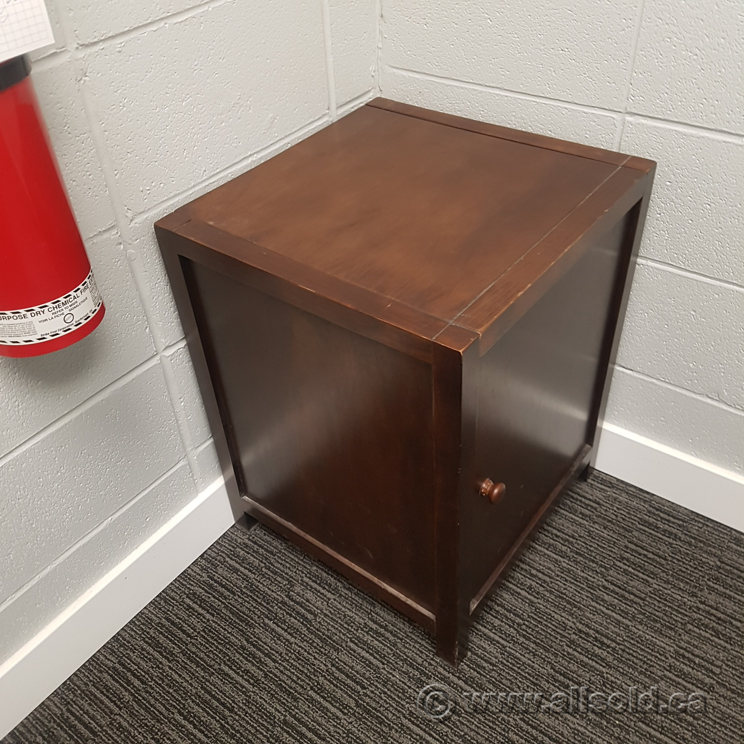 Dark Wood Side End Table Enclosed Storage Allsold.ca Buy